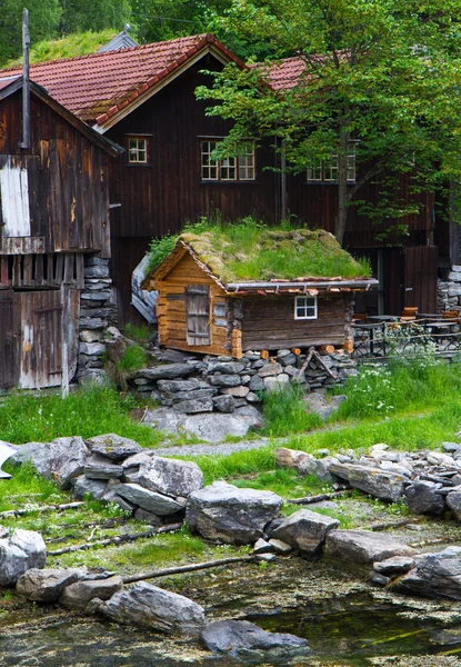 Country houses in village Olden in Norway. — Stock Photo, Image