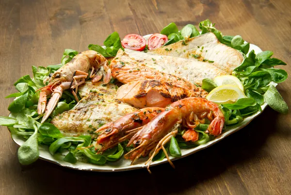 Mixed seafood grill — Stock Photo, Image