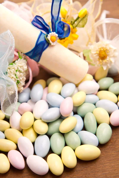 Különböző színű cukorka szívesség — Stock Fotó