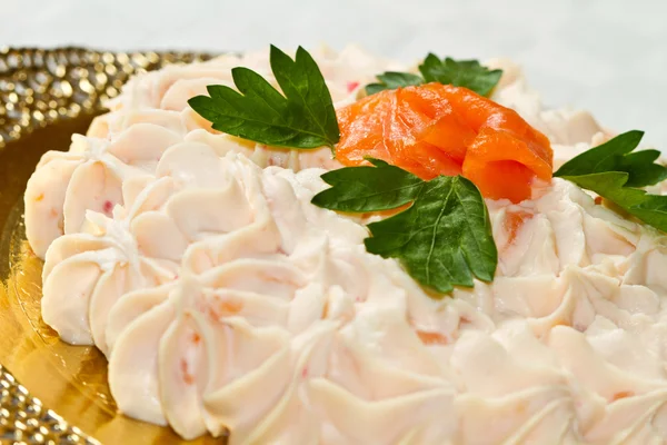 Сливочный лососёвый пирог — стоковое фото
