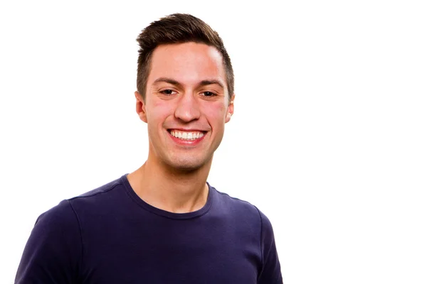 Retrato de jovem bonito feliz isolado — Fotografia de Stock