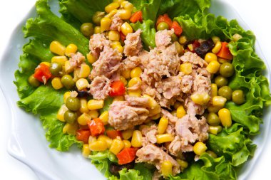 tuna salad with mais clipart