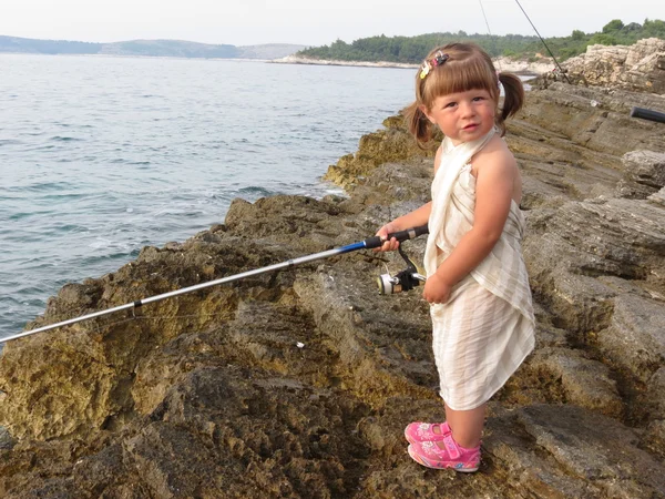 Pequena pescador — Fotografia de Stock