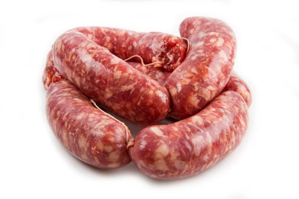 A fresh sausage isolated on white background — Stock Photo, Image