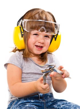 çalışma aracı ile kız bebek