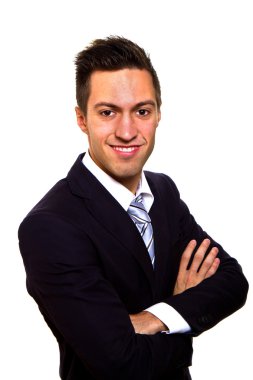 Beyaz arka plan üzerinde izole iş adamı portresi