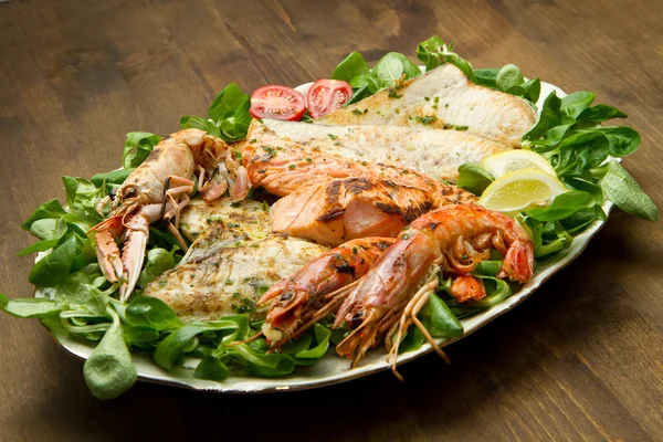 Gemengde seafood grill — Stockfoto