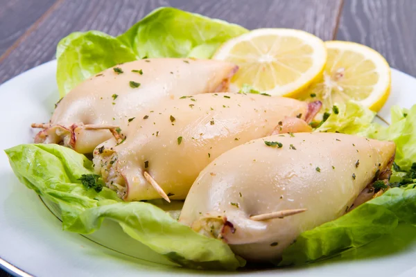 Delicious homemade stuffed squid — Stock Photo, Image