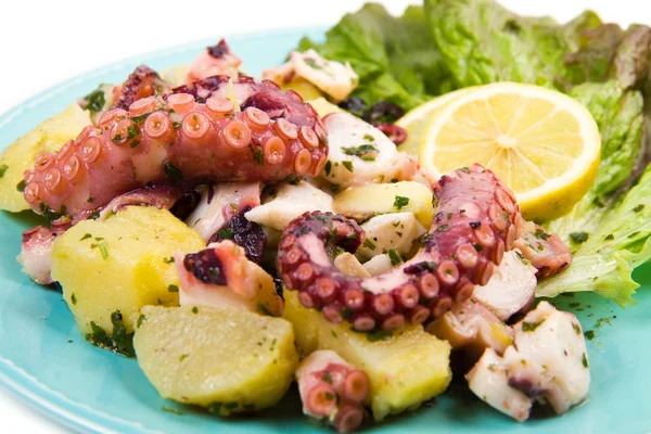 Octopus salad with potatoes — Stock Photo, Image
