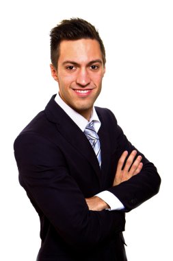 Beyaz arka plan üzerinde izole iş adamı portresi