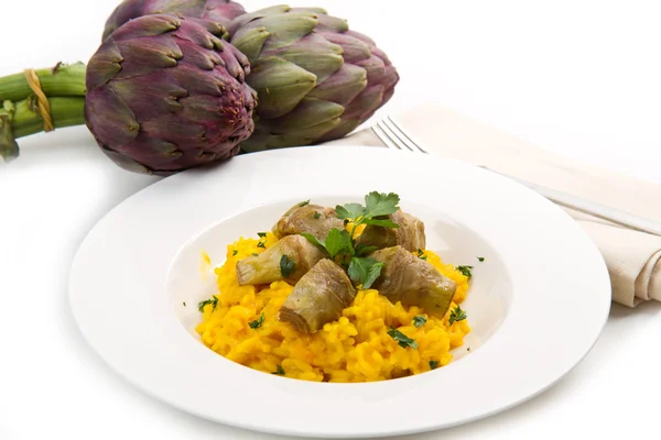 Italiaanse risotto met artichok — Stockfoto