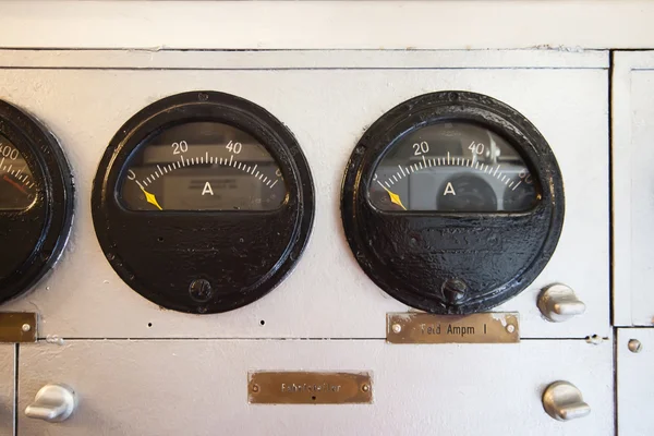 German world war 2 submarine - gauges in electric engine room — Stock Photo, Image