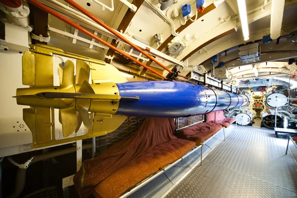 Alemão guerra mundial 2 submarino tipo VIIC / 41 - torpedo compartimento — Fotografia de Stock