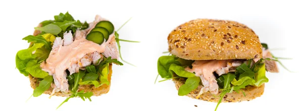 Смачний і здоровий бутерброд — стокове фото
