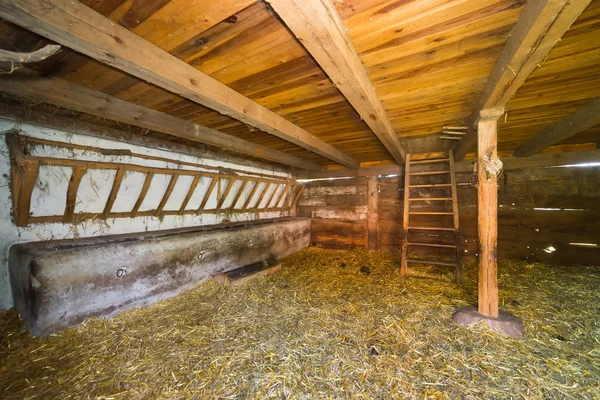 Inside of old rural barn in Poland XIXth century — Stock Photo, Image