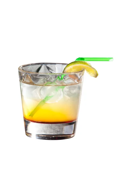 Cocktail with vodka and lemon juice isolated on white — Stock Photo, Image