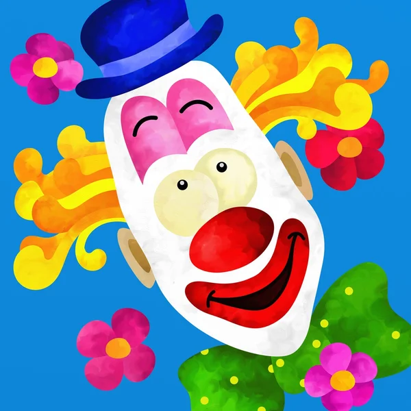 Visage de clown coloré — Photo