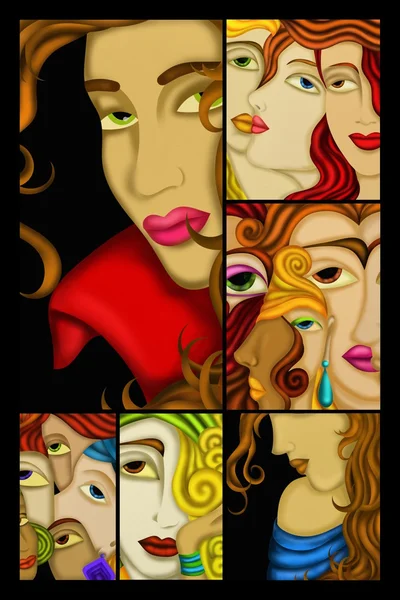 collage with women\'s faces