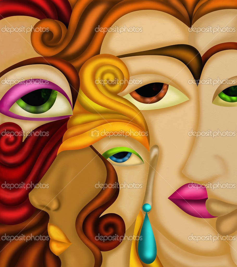 Womens Faces Stock Photo Goccedicolore 33063101