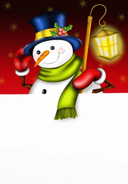 Snowman with cylinder — Stock Photo, Image