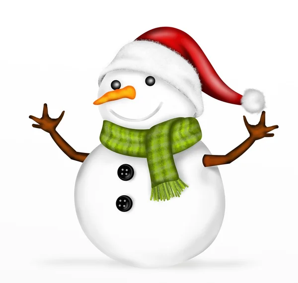 Snowman with white background — Stock Photo, Image