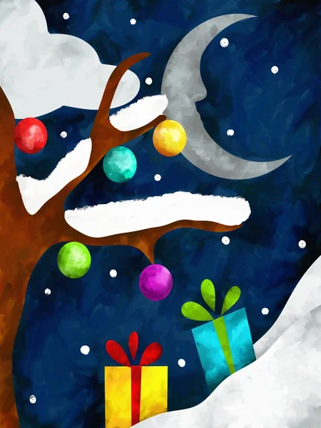 Luna y regalos — Foto de Stock