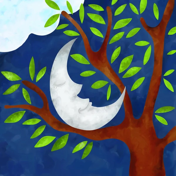 Луна на дереве — стоковое фото