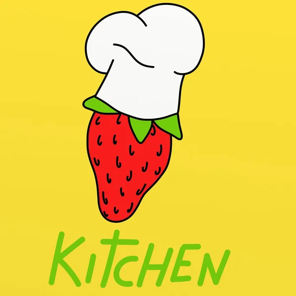 草莓的厨师 — 图库照片