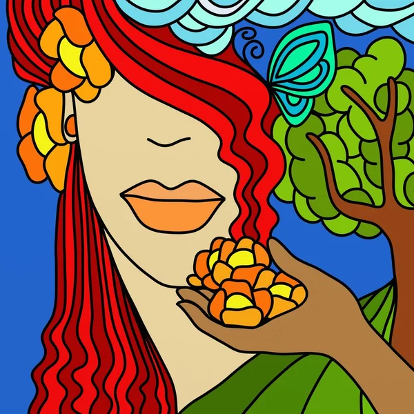 Mujer con el pelo rojo — Foto de Stock