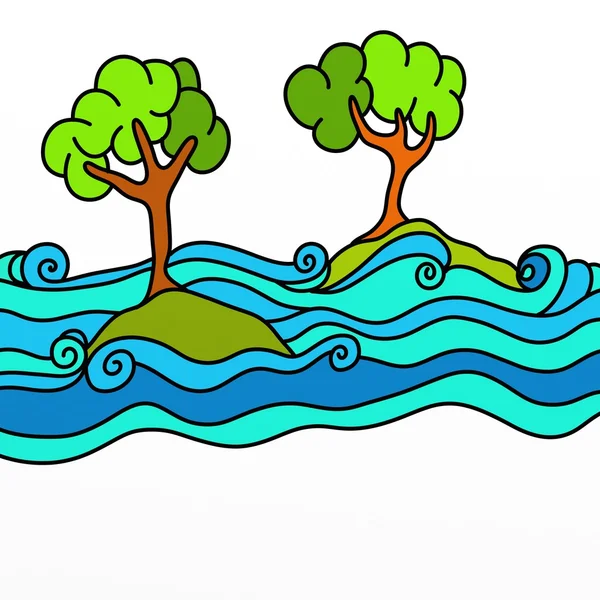 Trees in the sea — Stock Photo, Image