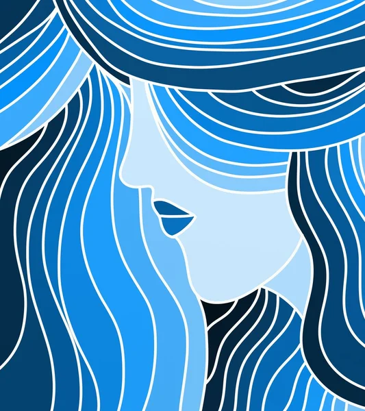 El rostro abstracto de la mujer con azul — Foto de Stock