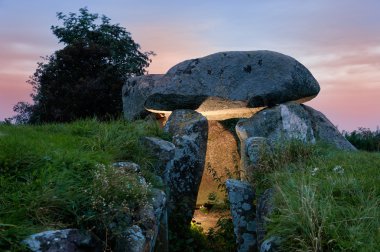 Ancient neolithic dolmen, Island of Moen clipart