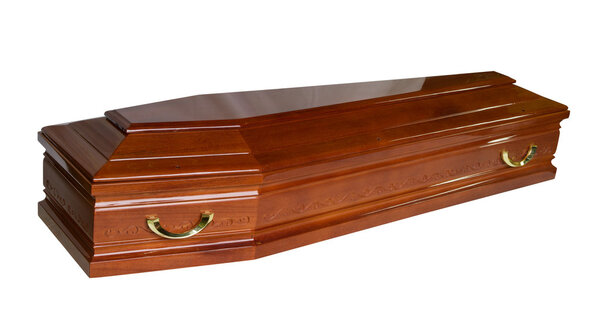 Coffin on the white background