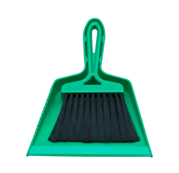 Plastic broom and dustpan — Stock Photo, Image