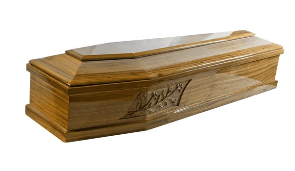 Coffin on the white background — Stock Photo, Image
