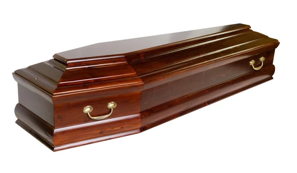 Coffin on the white background — Stock Photo, Image