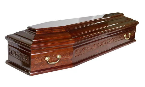 Cercueil sur le fond blanc Image En Vente