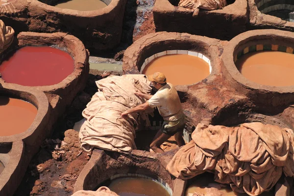 Tanneries in Fes — Stock Photo, Image