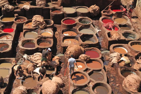 Tanneries in Fes — Stock Photo, Image