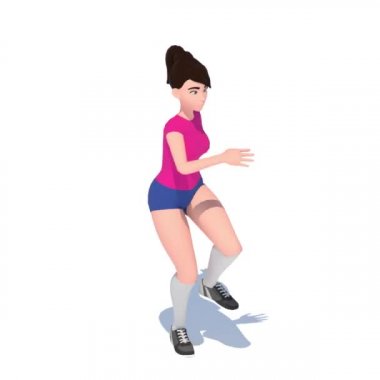 Çizgi film kızı Egzersizi Canlandırması