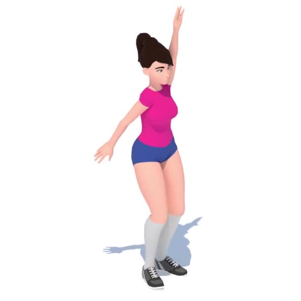 Cartoon Girl Exercise Animation — Stock Video