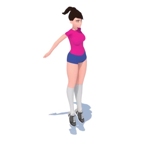 Γελοιογραφία Κορίτσι Άσκηση Animation — Αρχείο Βίντεο