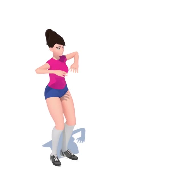 Desenhos Animados Menina Animação Exercício — Vídeo de Stock