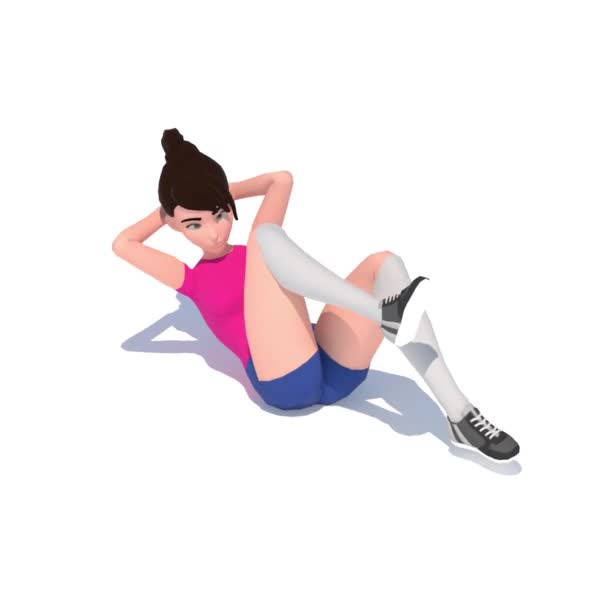 Cartoon Dívka Cvičení Animace — Stock video