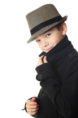 Boy with a hat clipart
