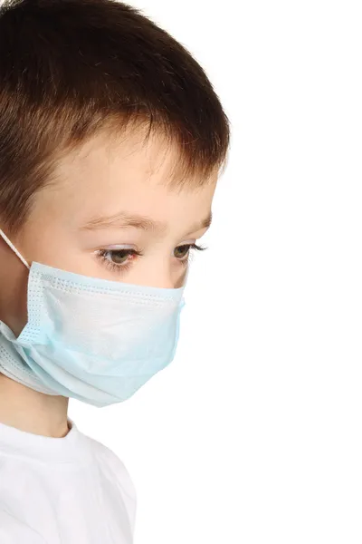 Chłopiec w maska medycyna — Zdjęcie stockowe