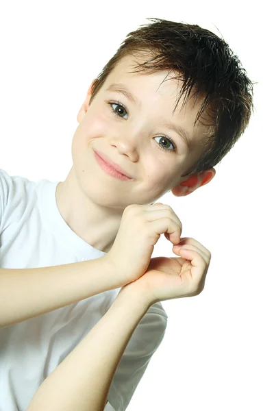 Junge mit Herz — Stockfoto