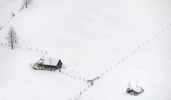 Paysage d'hiver à la campagne — Photo