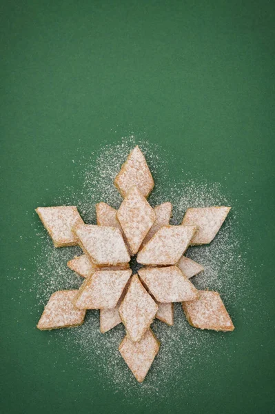Królewna Śnieżka Ciasto Waniliowe Kształcie Płatka Śniegu — Zdjęcie stockowe
