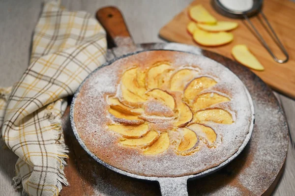 Крупный План Вкусный Яблочный Пирог Сладкий Десерт — стоковое фото